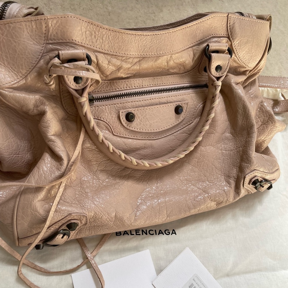 Balenciaga Light Pink Leather Satchel